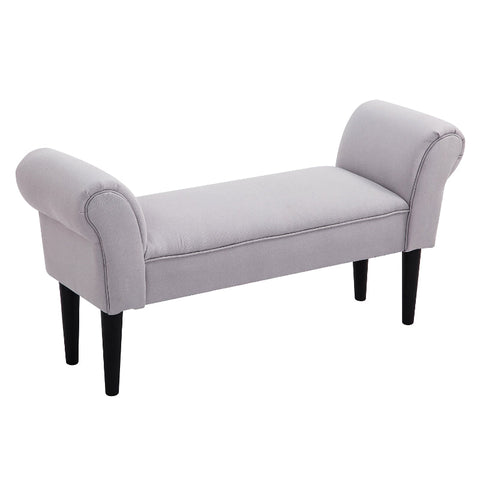 Rootz Bedroom Bench - Bench Seat - Upholstered Bench - MDF Foam - Grey - 102 x 31 x 51 cm