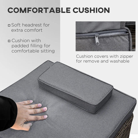 Rootz Liegestuhl – Sonnenliegen – Gartenliegen – Stoffliegen – Grau – 60 x 195 x 86 cm