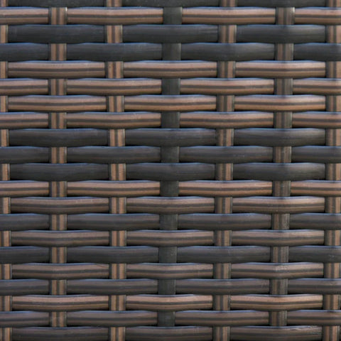 Rootz Poly Rattan Sofa - Rattan Sofa with Cushions - 3 Seater - Garden Lounge Sofa - Metal - Polyester - Brown/White - 185 x 70 x 80 cm