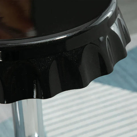 Rootz Set Of 2 Bar Stools - Stools - Adjustable Height - Armless 360° Swivel ABS - Plastic - Steel - Black - 36 cm x 36 cm x 81 cm