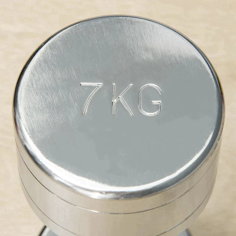 Rootz Dumbbells - Set Of Two Dumbbells - Practical Dumbbell Set - Smooth Surface - Knurled Handle - Compact Shape - 2 x 7 kg - Iron - Silver - 24 x 9 x 9 cm