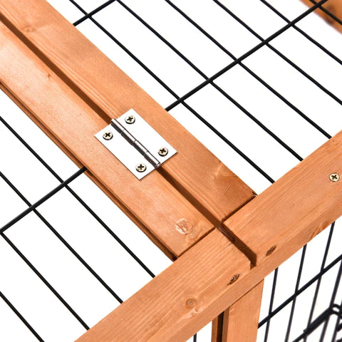 Rootz Small Animal Hutch - Wooden Rabbit Hutch - Rabbit Cage - Pet House - Openable Run & Roof Slide-out Tray - 58" x 37" x 27"