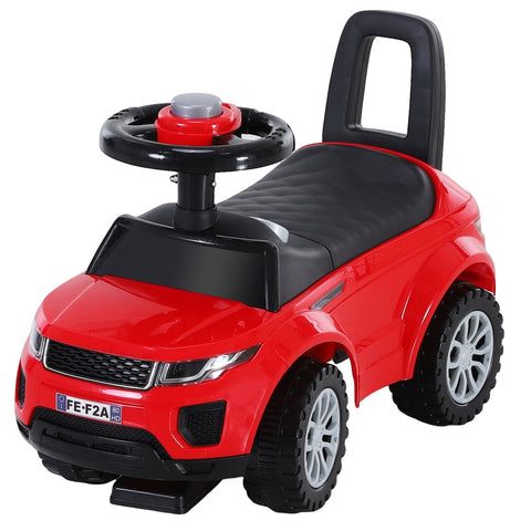 Rootz 3-in-1 Ride On Car - Foot To Floor - Horn - Steering - Wheel - No Power-  Manual - Under Seat Storage - Red