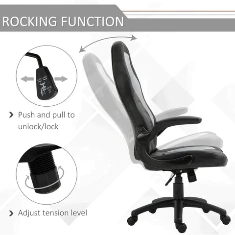 Rootz Gaming Chair - Office Chair - Racing Style Office Chair - Height Adjustable - PU Leather - Gray - 64cm x 68.5cm