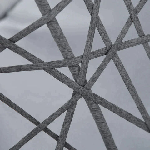 Rootz Hondenhok - Rotan Hondenhok met Kussen - Dierenbed - Kattenhuis - Kattenmand - Kattenhol - Hangstoel - Hangmat voor honden - Grijs + Zwart - 60 x 53 x 76 cm