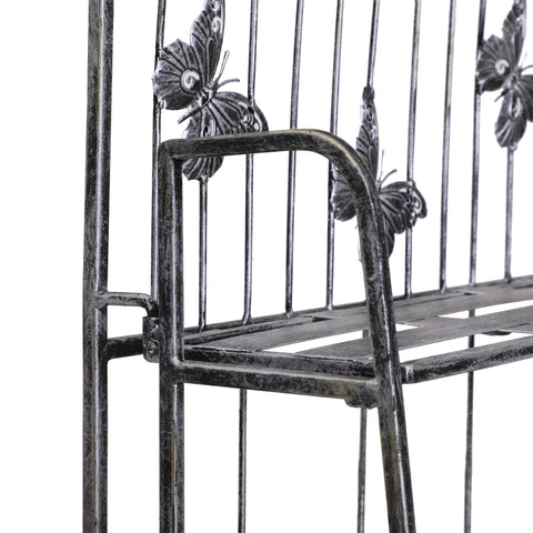 Rootz Plant Shelf - Plant Stand - Flower Shelf - Flower Stand - Flower Ladder - Garden Shelf - Metal - Silver/Grey - 44Lx25Wx96H cm