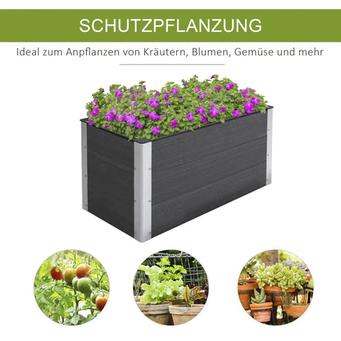 Rootz Planter Box - Flower Pot - Flower Box - WPC/Aluminum - 100 x 50 x 50 cm