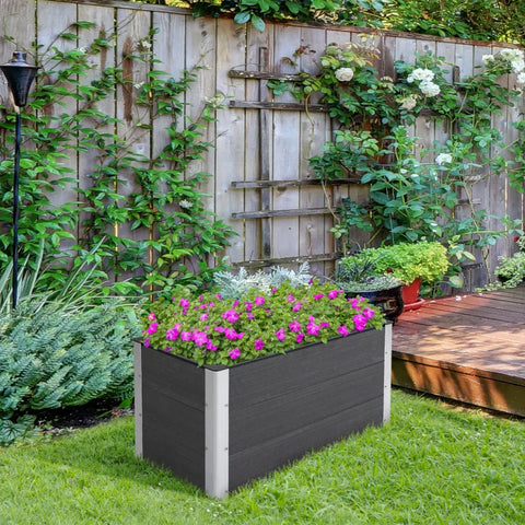 Rootz Planter Box - Flower Pot - Flower Box - WPC/Aluminum - 100 x 50 x 50 cm
