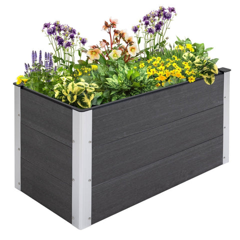 Rootz Planter Box - Flower Pot - Flower Box - WPC/Aluminum - 100 x 50 x 50 cm