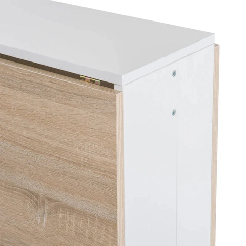 Rootz Folding Table - Dining Table - Desk - Computer Desk - Writing Table - Side Table - Oak + White - 103 x 76 x 73.5 cm