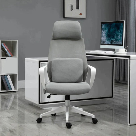 Rootz Office Chair - Massage Chair - Executive Chair With Massage Function - Height-adjustable - Swivel Chair - Ergonomic Gaming Chair - Grey - 62 x 60 x 114-122 cm