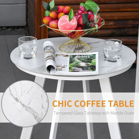 Rootz Gartenmöbel-Set – Garten-Liegestuhl-Set – Couchtisch – Grau/Weiß