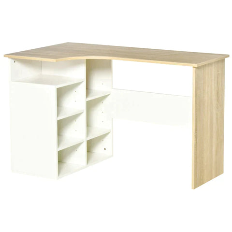 Rootz Computer Desk - L-Shaped Computer Desk - Corner Desk - Study Table with Storage Shelf - Home - Office - 120c m x 70c m x 75 cm