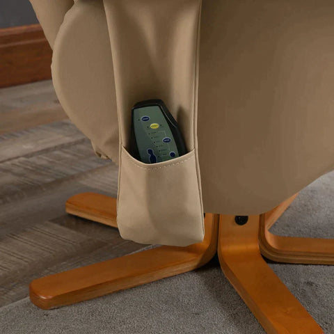 Rootz Massage Chair - Relaxation Chair - With Reclining Function - Massage Chair - With Footstool - Tv Chair - Ergonomic Chair - Cream White - 80 x 86 x 99 cm