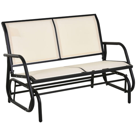 Rootz Rocking Chair - 2-Seater Rocking Chair - Garden Bench - Garden Swing Bench - Garden Furniture - Beige - 120 x 70 x 85 cm