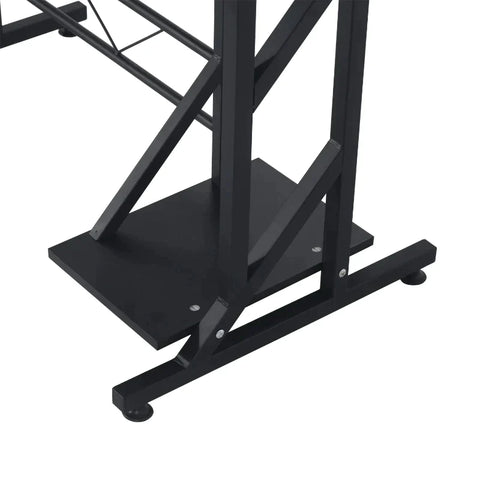 Rootz Computer Desk - Work Table With Shelves And Drawers - Office Table - Study Table - Sliding Keyboard Tray - Office - Home - Black - 90 x 50 x 95 cm