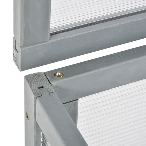 Rootz Mini Greenhouse - Garden Greenhouse - Wood + Polycarbonate -  Grey - 90 x 46 x 40 cm