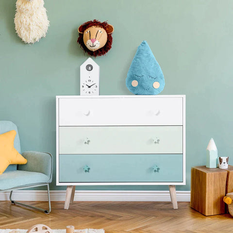 Rootz Children's Wardrobe - Children's Room Closet - Children's Drawer Cabinet - Storage Cabinet - 90 x 42 x 80 cm