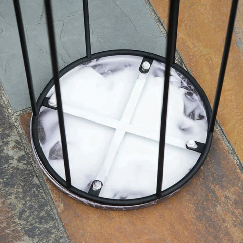 Rootz Bloemenstandaard - Set van 3 Metalen Plantenstandaard - Marmereffect - Plantenkruk - Bloempot - Plantenkruk voor Bloempot - Zwart + Grijs - Ø22 x 30.5H cm