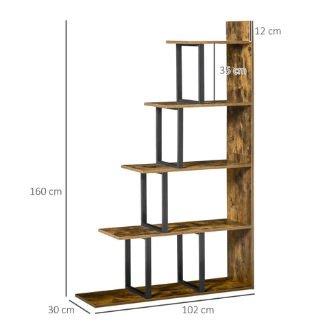 Rootz Bookshelf - Standing Shelf - Living Room Shelf - Toy Shelf - Wood - Brown/Black