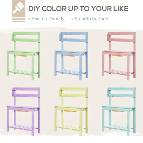 Rootz Planting Table - Garden Potting Bench - Planting Table - Gardening Table - Flower Table - Natural - 100 x 40 x 140 cm