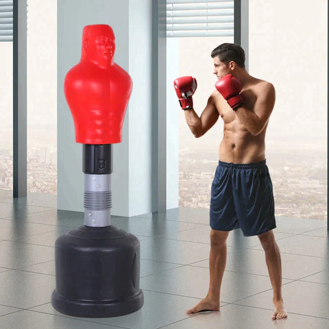 Rootz Punching Bag - Boxing Doll - Boxing Partner - Boxing Trainer - Punching Bag Stand - Red/Black