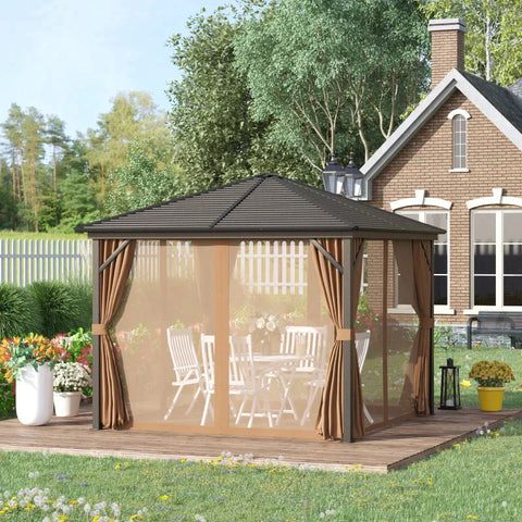Rootz Gazebo - Garden Gazebo - Pavillon - Garden Pavillon - Party Tent - Brown