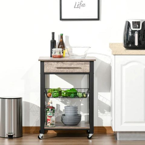Rootz Kitchen Trolley - Kitchen Cart - Rollable Kitchen Trolley