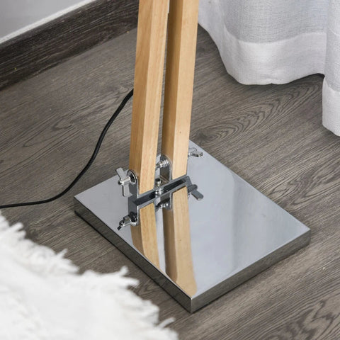 Rootz Floor Lamp - Adjustable Shade - Adjustable Floor Lamp - Lamp - Wood/Metal - 64 x 18 x 133 cm
