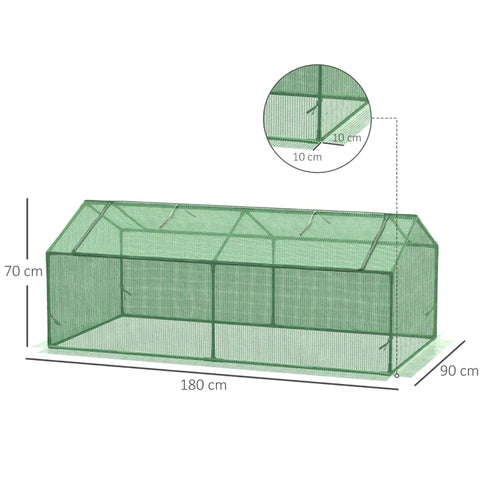 Rootz Greenhouse - Foil Greenhouse With Window - Tomato House - Cold Frame - Green - 180 x 90 x 70 cm