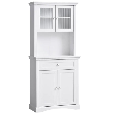 Rootz Kitchen Cabinet - Tall Cabinet - Adjustable Shelves - Cabinet - Chest Of Drawers - White - 79 x 40 x 180 cm