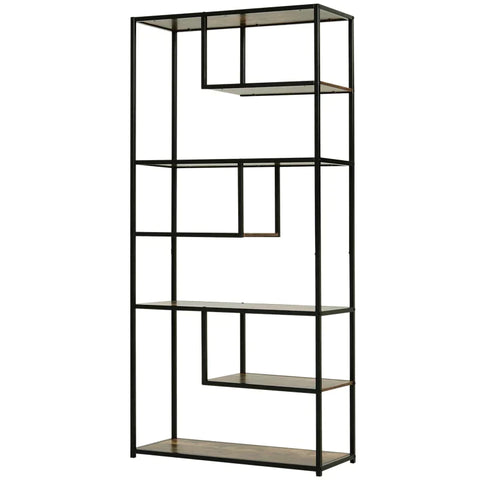 Rootz Bookshelf - Bookcase - Wood Shelf - Shelf Stable - Bookcase Shelf - Brown - 82 x 33.5 x 175 cm