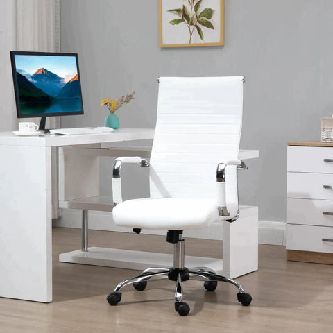 Rootz Office Chair - Desk Chair - Swivel Chair - Work Chair - White - 54 cm x 62 cm x 114 cm