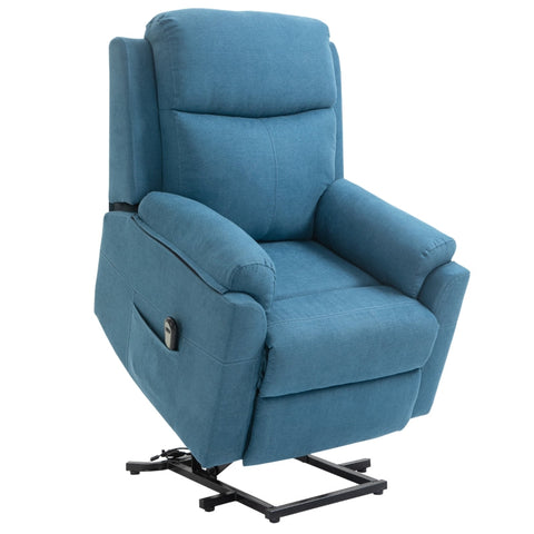 Rootz Armchair - Electric Armchair - Stand-up Chair - Linen Polyester - Metal - Foam - Blue - 83 cm x 89 cm x 102 cm