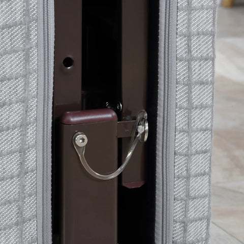 Rootz Folding Bed - Guest Bed - Reclining Backrest - Armrests - 8 Wheels - Steel Frame - Light Grey/Black - 190 x 76 x 33cm