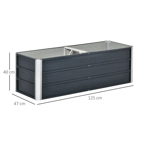 Rootz Tuinbed - Verhoogd Bed - Tuinbed Planter - Bloembak - Bloempot - Donkergrijs - 125 x 47 x 40 cm