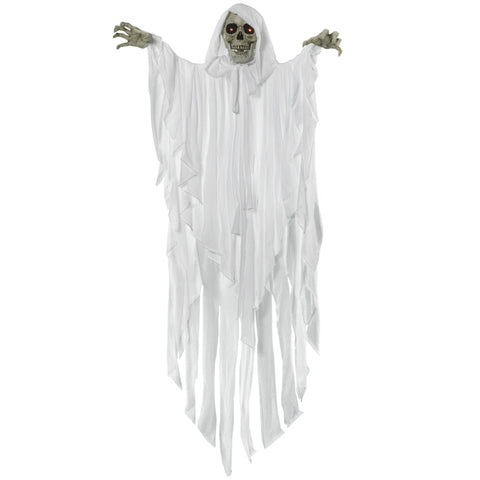 Rootz Halloween Decoration - Ghost with Special Effects and Sound Function - White - 100cm x 18cm x 153cm