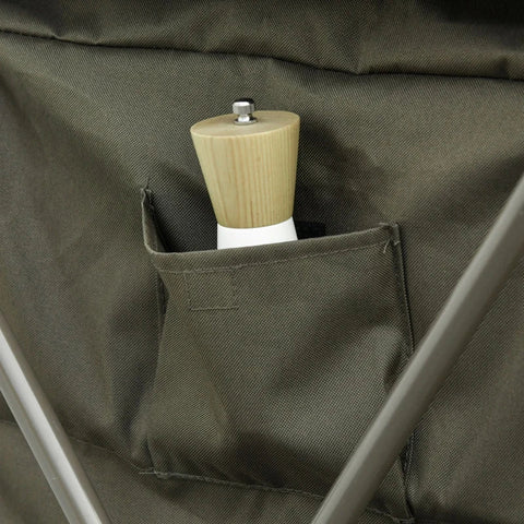 Rootz Camping Cupboard - Foldable Camping Kitchen Storage - Carrying Bag - 6 Shelves for BBQ Party - Steel - Oxford Fabric - Green - 57 x 94 x 109 cm