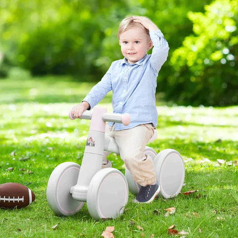 Rootz Children's Balance Bike - Baby Slide Bike With Tpu Wheels - Gifts For Boys/Girls - Toddler Toys - Pink/Grey - 60 x 24 x 37 cm