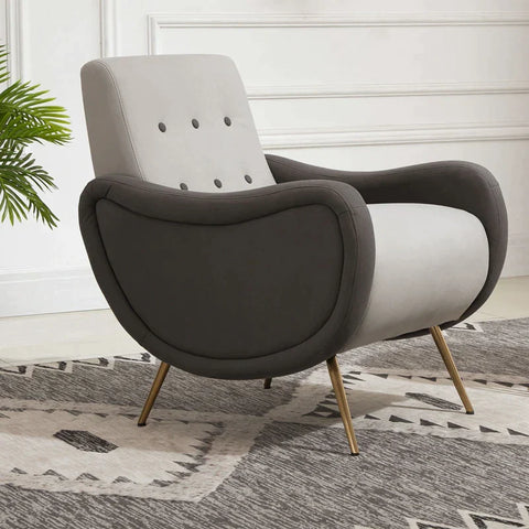 Rootz-Sessel – Einzelsessel – luxuriöser Sitz – Wohnzimmer – Schlafzimmer – Ankleidezimmer – Grau – 72 cm x 81 cm x 86 cm