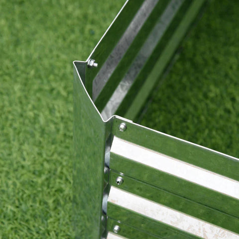 Rootz Tuinbed - Gegalvaniseerd Staal - Verhoogd Bed - Plantenbak - Bloempot - Zilver - 120 x 90 x 30 cm