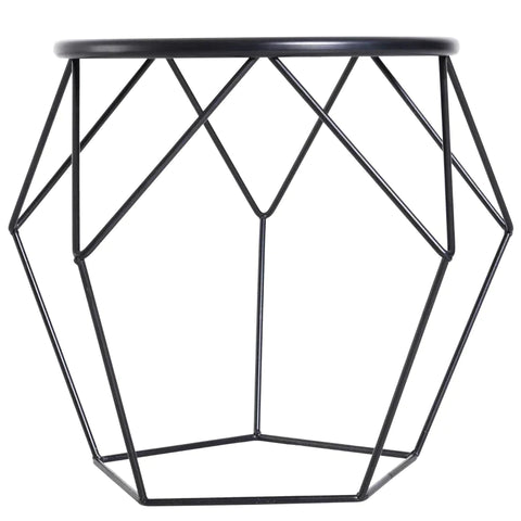 Rootz Hexagonal Side Table - Coffee Table - Nesting Table - Bedside Table -  Living Room - Bedroom - Black - L51 x B51 x H44 cm