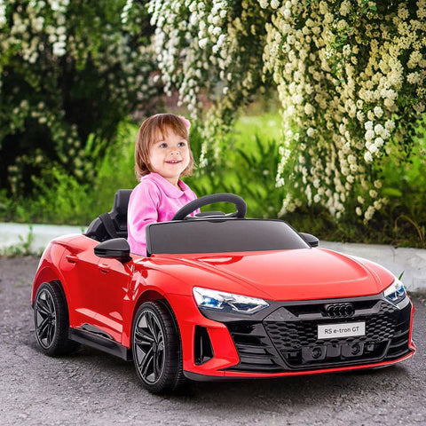 Rootz Kinderfahrzeug – Kinderauto – Elektroauto – Audi-Lizenz – mit Sicherheitsgurt – Fernbedienung – PP/Metall – Rot/Schwarz – 103 x 58 x 41 cm