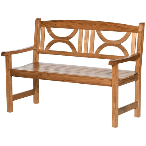 Rootz Garden Bench - Garden Bench For 2 People - Solid Wood - Natural - 123 x 61 x 89.5 cm