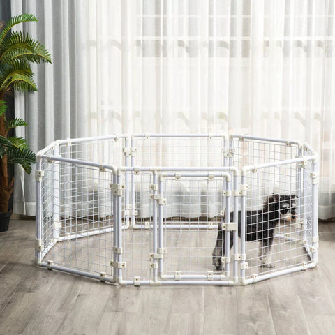 Rootz DIY Rabbit Hutch - Small Animal Run - Guinea Pig Run - Small Animal Cage - White - 68cm x 68cm x 2.5cm