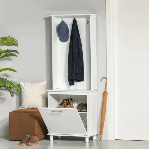 Rootz Kapstok - Woonkamerrek - Kledingkast - Kast - Wit - 60 x 35 x 169 cm