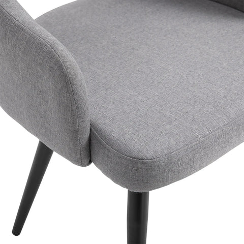 Rootz Dining Room Chair - Living Room Chair - Office Chair - Upholstered Chair - Armchair With Armrest - Linen Steel - Gray - 56 x 58.5 x 84.5 cm