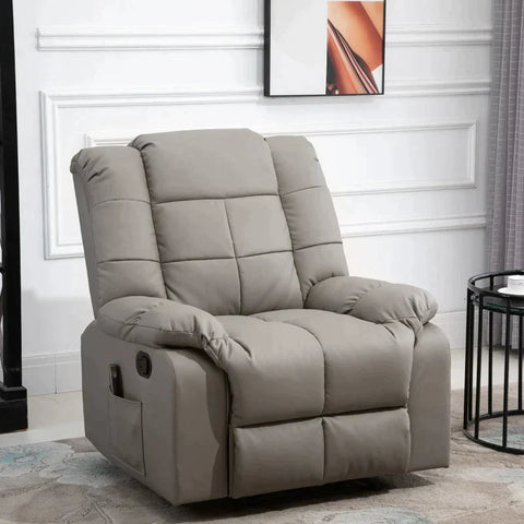 Rootz Massage Chair - Electric Massage Chair - Relaxation Chair - Tv Chair - 8 Massage Function - Tiltable With Remote Control - Imitation Leather - Grey - 94 x 99 x 99 cm