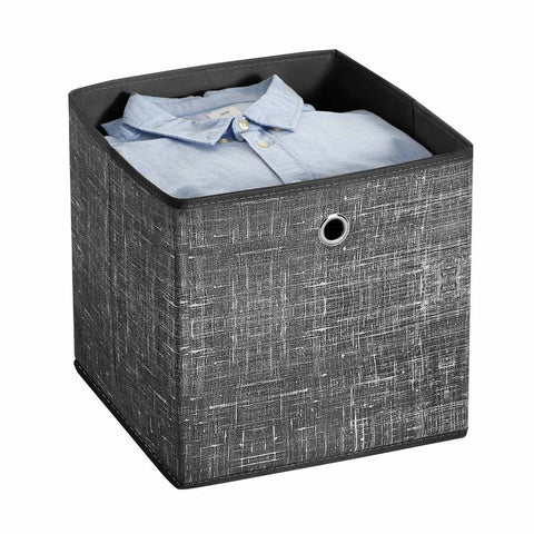 Rootz Storage Box - Set Of 6 Storage Box - Fabric Boxes - Organizer Box - Container Box - Toy Box - Shoe Box - Closet Box - Black - 30 x 30 x 30cm