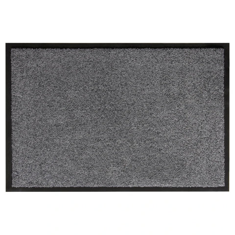 Rootz Doormat - Washable - Rubber Border - Grey - 180 x 120 x 0.5 cm